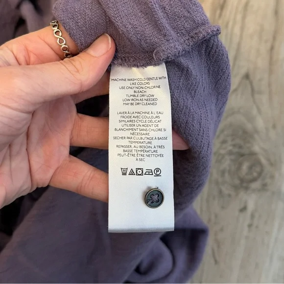 Anthropologie Pilcro Lilac Purple Ruffle Thermal Henley, size XS, EUC! - Picture 6 of 7